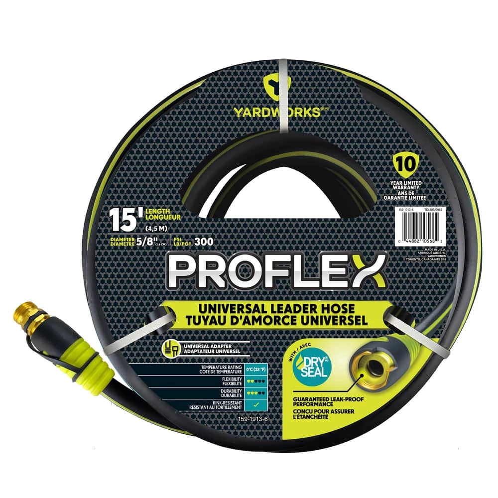 Yardworks Yardwork Proflex Universal Leader Hose, 15-ft