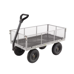 Yardworks Steel Tray 4-Wheel Removable-Sides Mesh Garden/Yard Cart, 1200 Lb