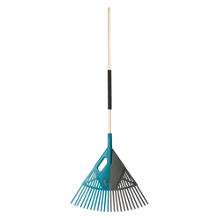 Yardworks 24-in Wide 3-in-1 Poly 24-Tine Leaf Rake, 47-in Wooden Shaft