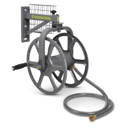 Yardworks 360° Swivel Steel Garden Hose Reel Cart With 5-ft Leader Hose, 125-ft