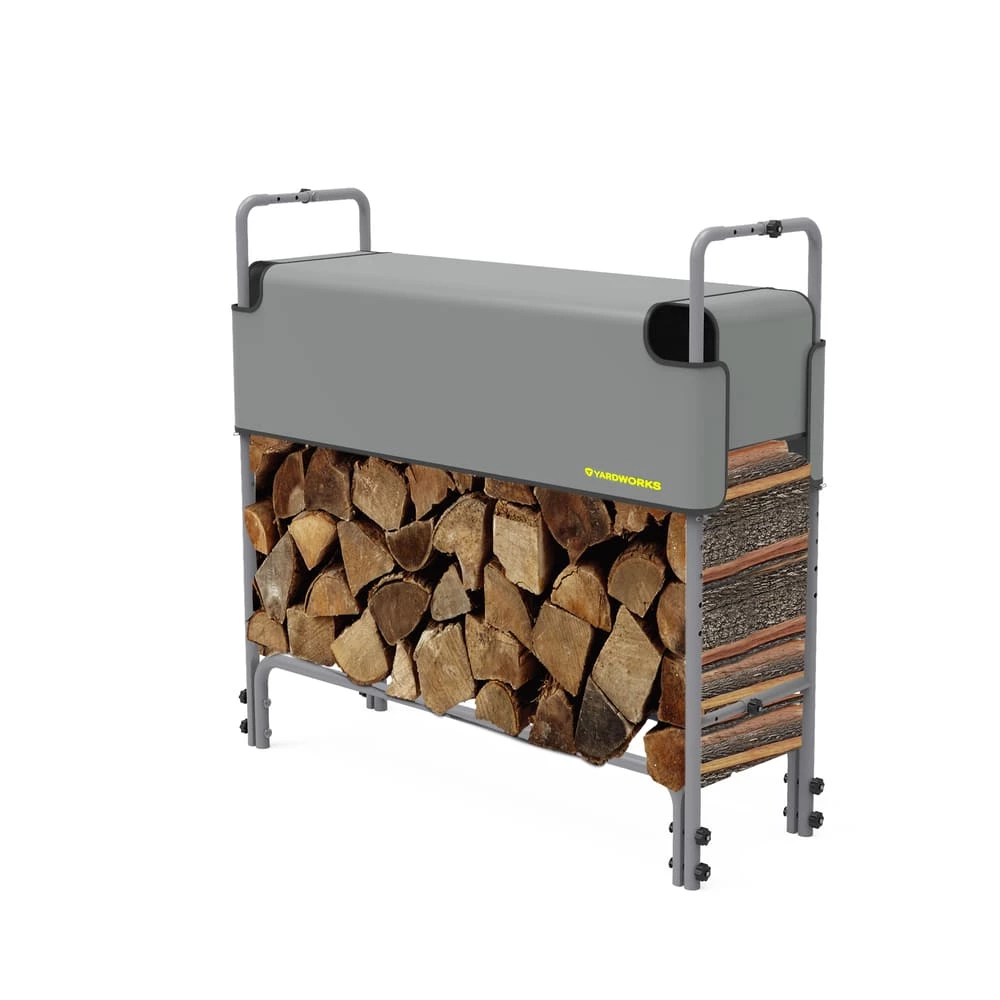 Yardworks Adjustable Firewood Rack, 4-ft