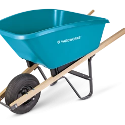 Yardworks Plastic Tray 1-Wheel Flat Front Garden/Yard Wheelbarrow, 5-cu-ft