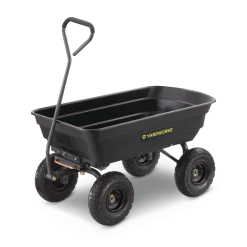 Yardworks Poly Tray 4-Wheel Garden/Yard Cart 600 Lb