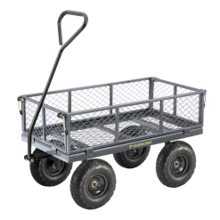 Yardworks Steel Tray 4-Wheel Removable-Sides Mesh Garden/Yard Cart 600 Lb