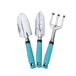 Yardworks Aluminium Garden Tool Set With Rubber Handles, Assorted Colours, 3-pc