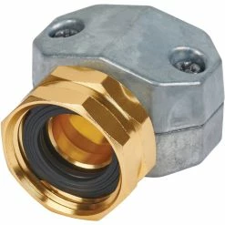 Yardworks Metal Garden Hose Repair Mender, Female End Connector, Fits 5/8 & 3/4-in Hoses