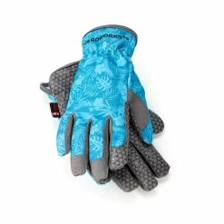 Yardworks WasteNot™ Recycled MicroFibre Women's Gardening Gloves, Medium, Blue/Grey