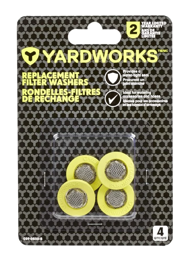 Yardworks Replacement Rubber Garden Hose Filter Washers, 4-pk