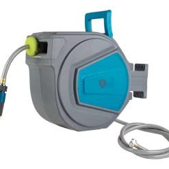 Yardworks Wall Mounted Retractable Hose Reel With Nozzle, 65-ft