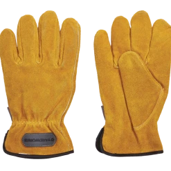Yardworks Suede Fleeced Lined Unisex Gardening Gloves, Assorted Size, Gold