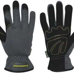 Yardworks Synthetic Leather Unisex Gardening Gloves, Assorted Sizes, Blue