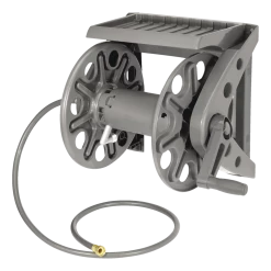 Yardworks Wall Mount Garden Hose Reel With Shelf & Leader Hose, 225-ft