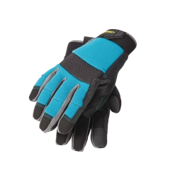 Yardworks WasteNot™ Recycled Air-Flow Mesh Men's Gardening Gloves, Large, Teal