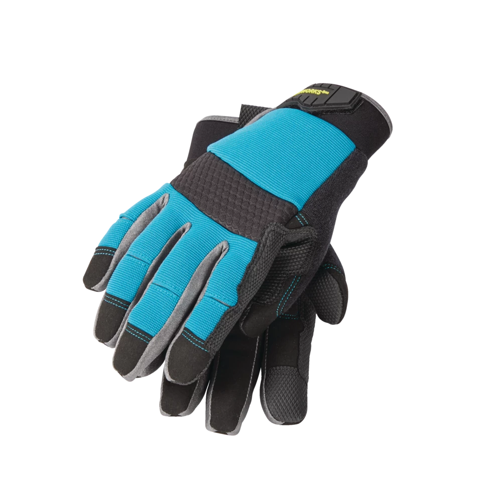 Yardworks WasteNot™ Recycled Air-Flow Mesh Men's Gardening Gloves, Large, Teal