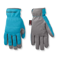 Yardworks WasteNot™ Recycled Microfibre Men's Gardening Gloves, Large, Teal