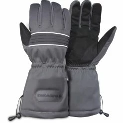 Yardworks Synthetic Leather Lined Unisex Work Gloves, Medium, Grey